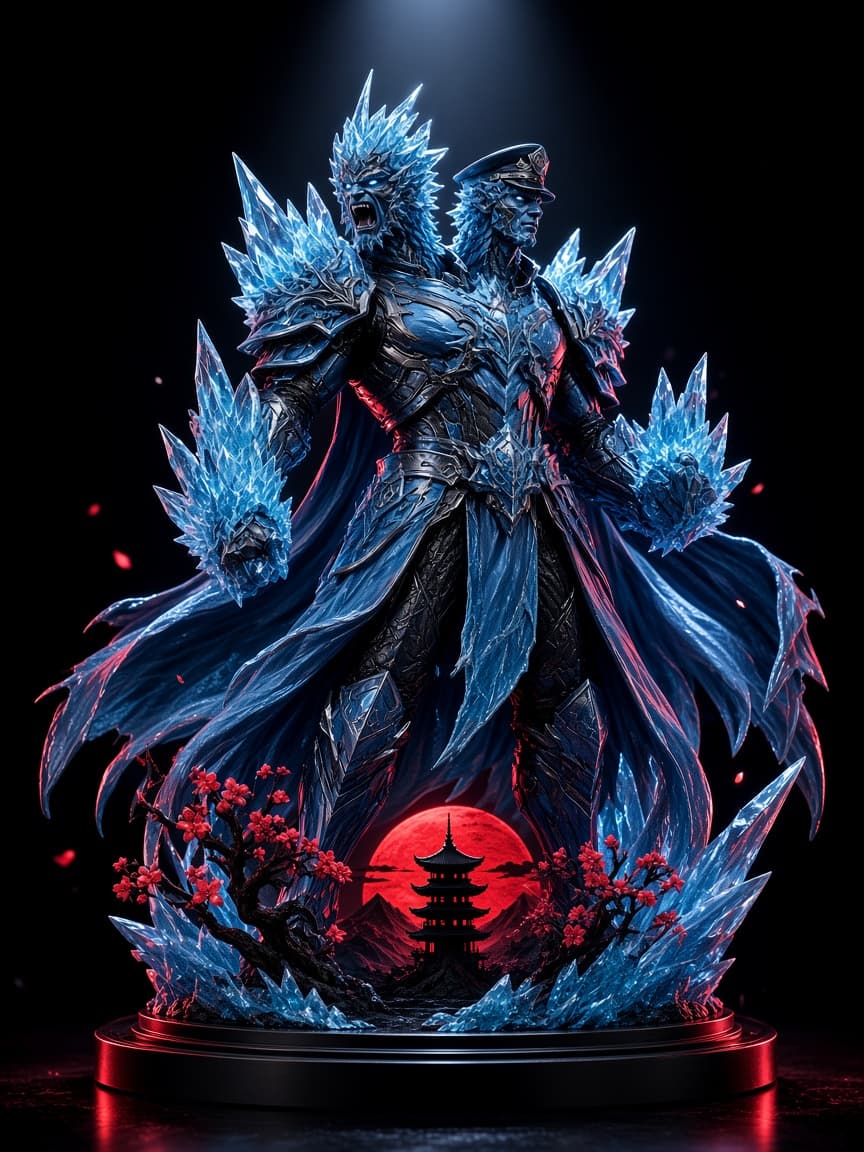 Aokiji Kuzan Dual Head LED Statue – One Piece Ice Effect Premium Anime Figure