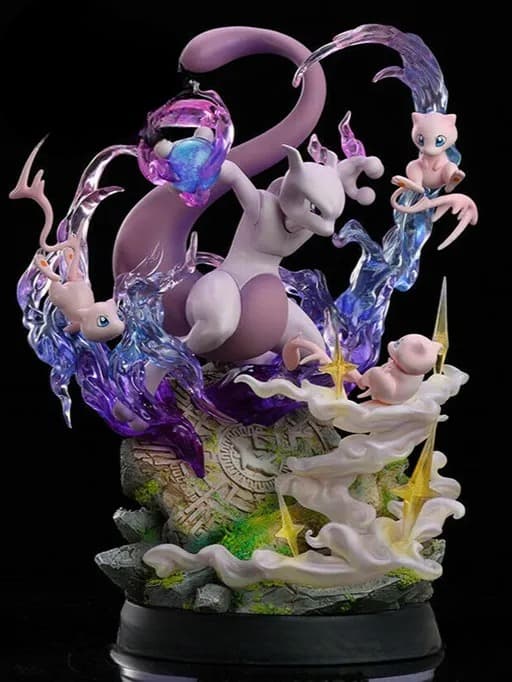 Pokemon Mewtwo & Mew PVC Statue – Psychic Energy Collector Figure