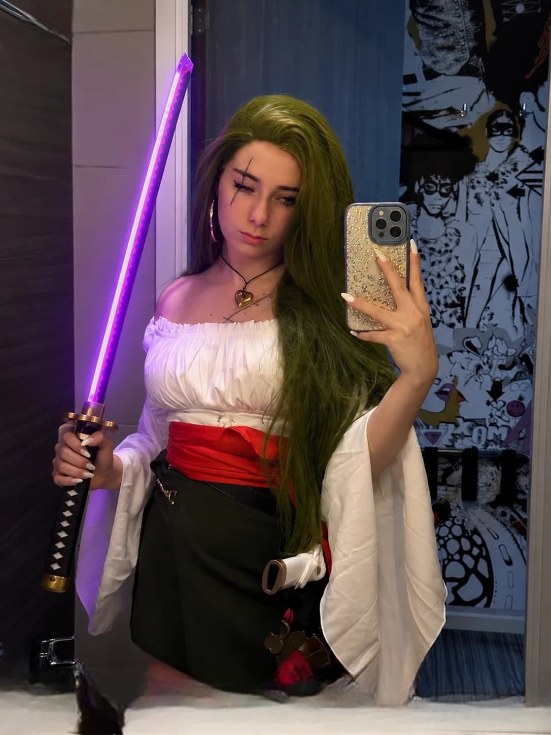 Roronoa Zoro Shusui LED Wooden Katana