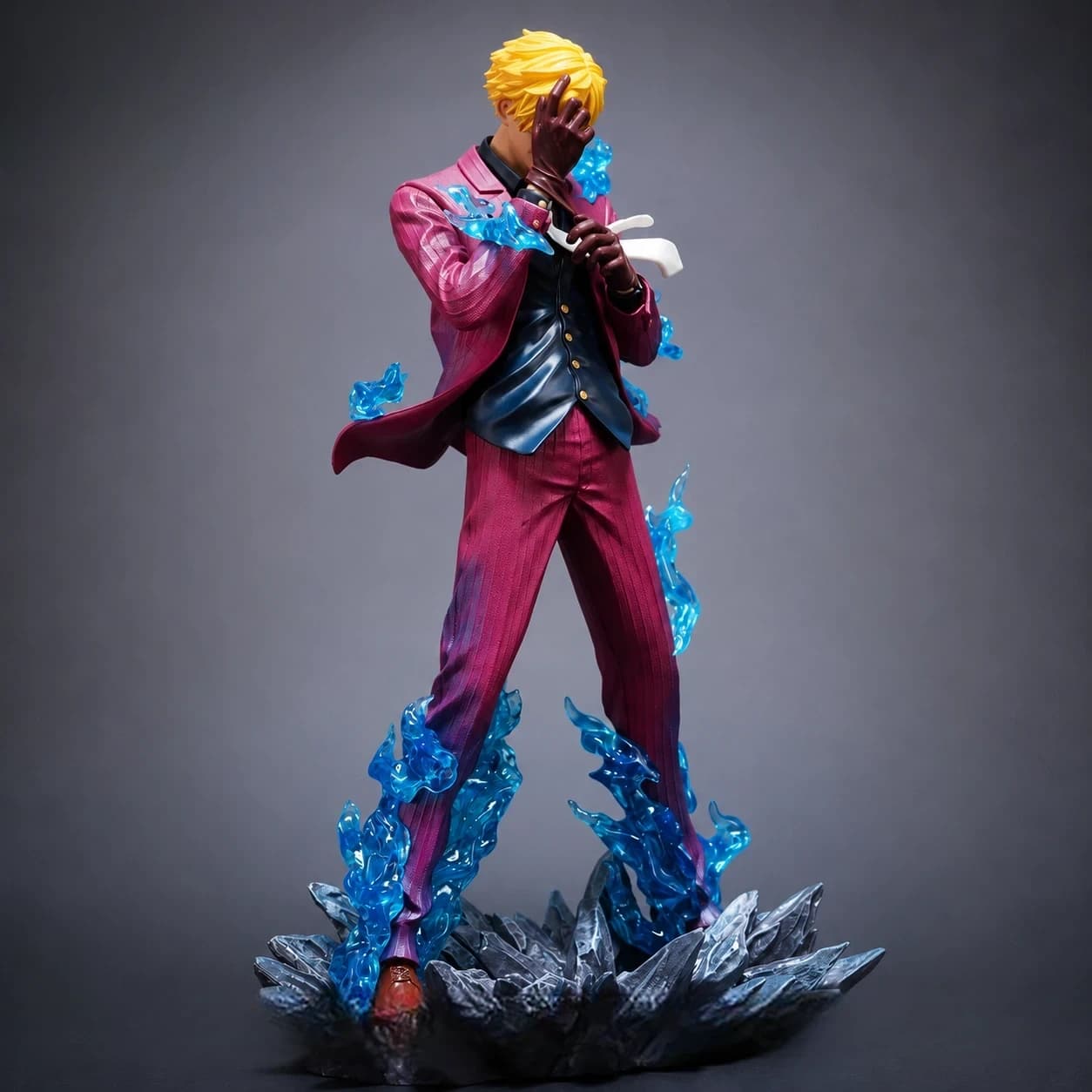 Sanji Ifrit Jambe Figure – One Piece Premium Anime Statue with Blue Flame Effect